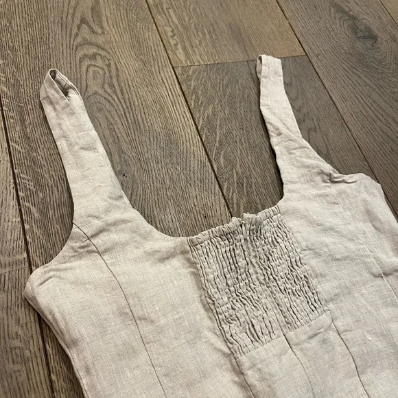 Diish Milahn natural linen midi dress 4 - Picture 6 of 8